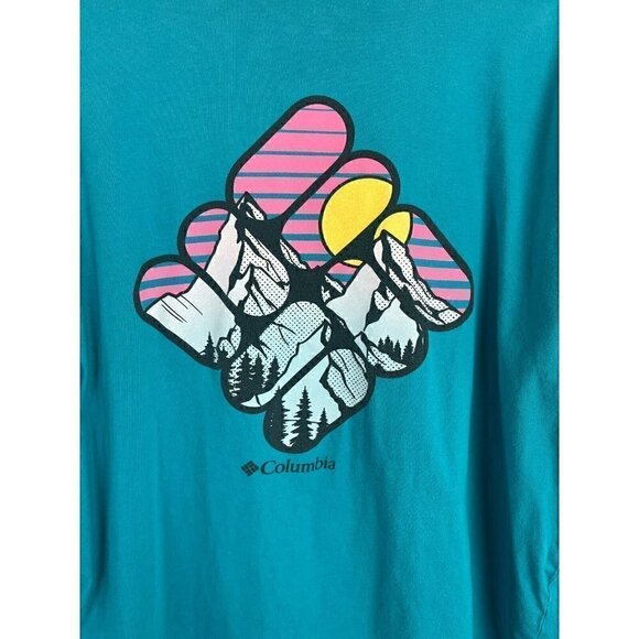 Columbia Hiking Mountain backpacking 80's colors Tee shirt T Mens  XXL - Picture 9 of 12